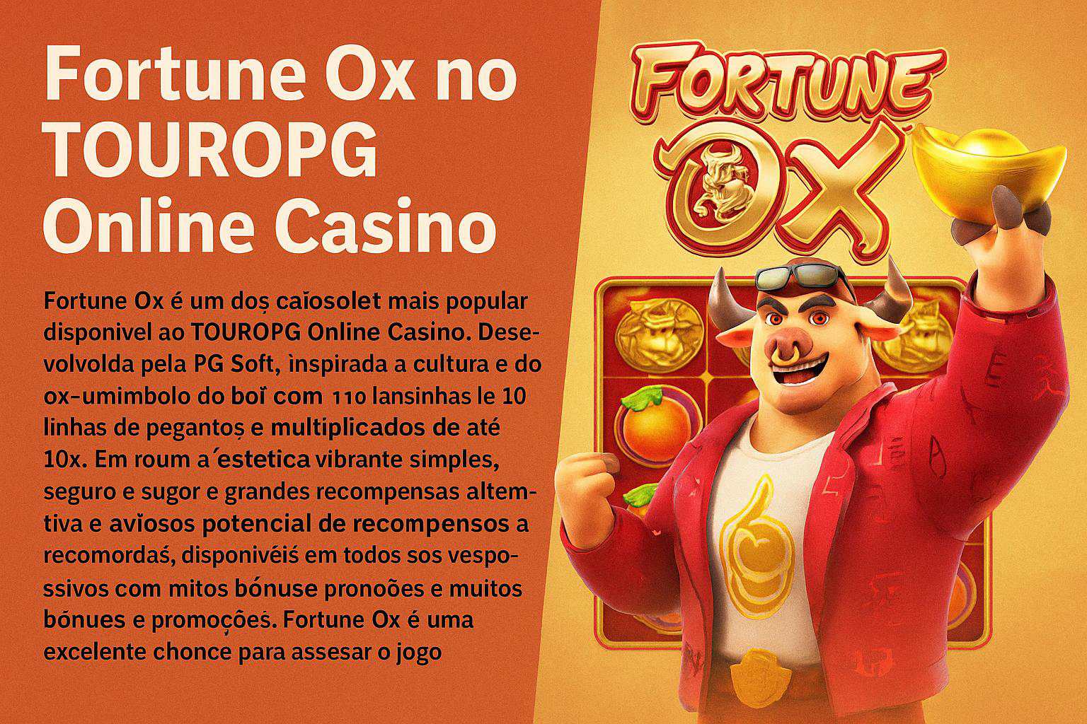 Fortune Ox no TOUROPG - Aposte Agora e Reivindique Seus Ganhos